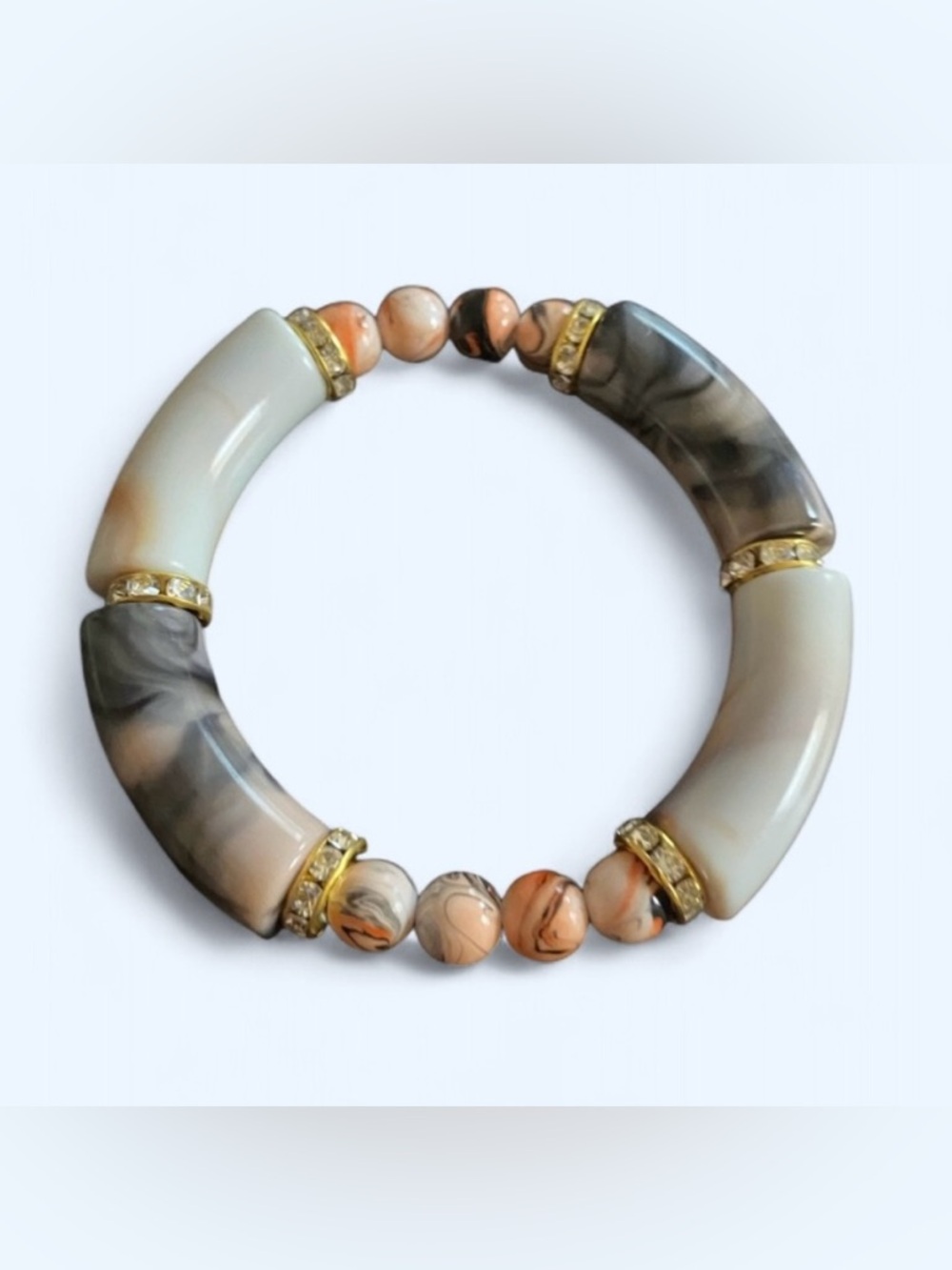 Elegant Marble Beaded Bracelet women's bangle stretchable bracelet
